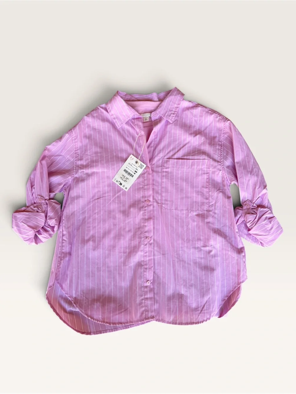 Zara Pink Pinstripe Button-Down Shirt